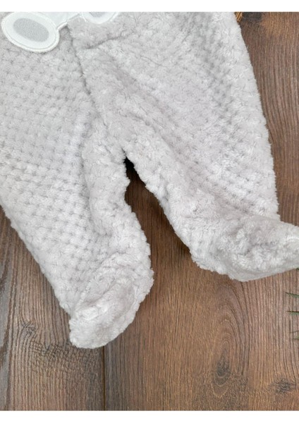 Peluş Ayıcık Nakışlı Patikli Çıtçıtlı Kışlık Erkek Bebek Tulum indirimleri