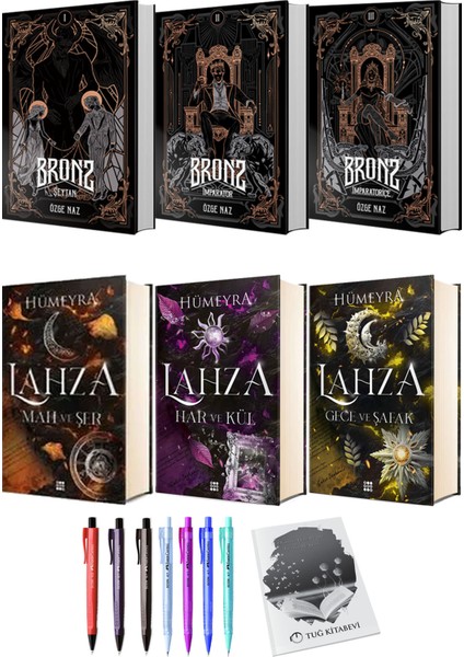 Lahza Mah ve Şer Har ve Kül Gece ve Şafak (Ciltli) ve Bronz 3lü Set (Ciltli) Özge Naz