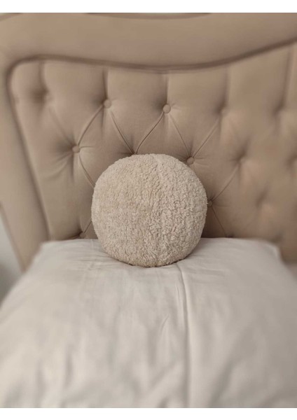 Pufftable Peluş Top Yastık Dekoratif Kırlent Iç Dolgulu Teddy Kumaş Küçük Boy fiyatları