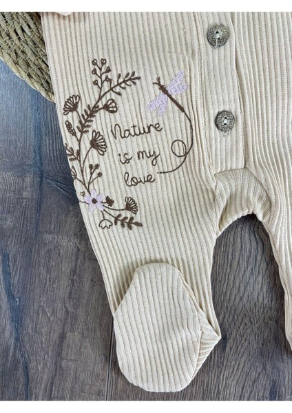 Kaşkorse Bereli Güpürlü Çiçek Işlemeli Önden Düğmeli Kız Bebek Tulum modelleri