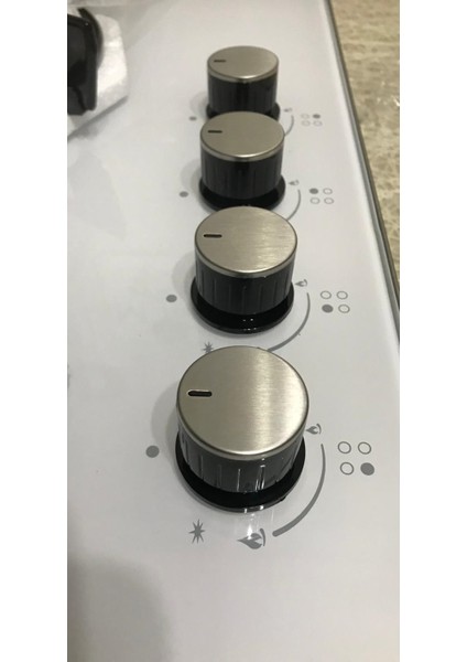 Ankastre Set Üstü Paslanmaz Krom Yaylı Ocak Düğmesi 4 Adet