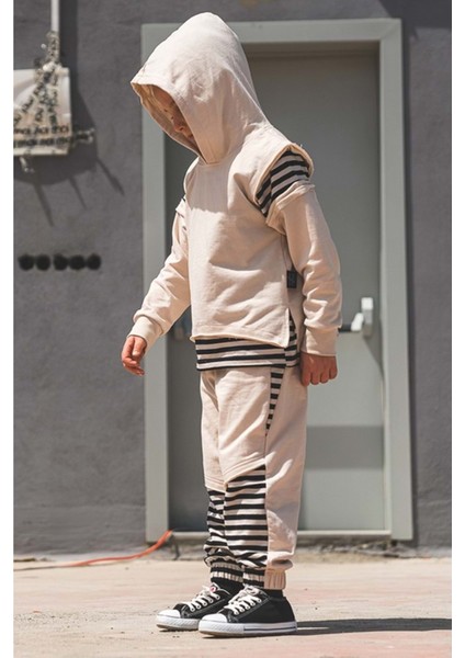 Kapşonlu Hırka, Badi ve Pantalon Mevsimlik 2iplik Çocuk Eşofman MNK51063