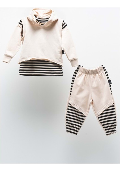 Kapşonlu Hırka, Badi ve Pantalon Mevsimlik 2iplik Çocuk Eşofman MNK51063 modelleri