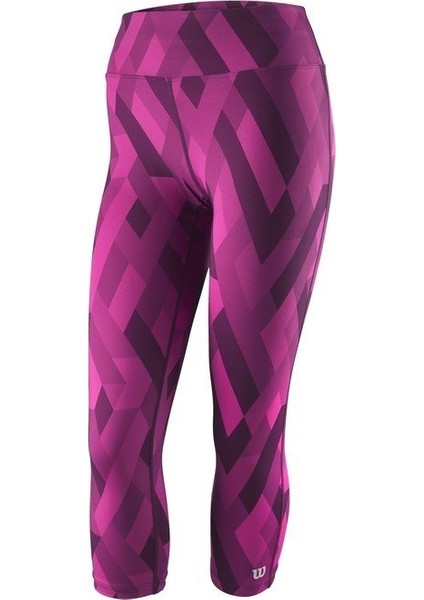 Printed Mor Kadın Tenis Taytı WRA761703