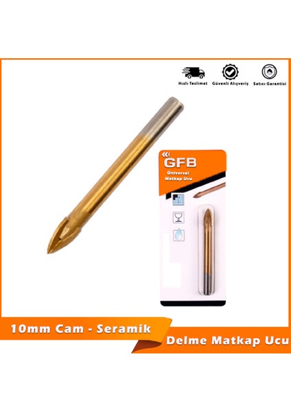 10MM Seramik Cam Delme Matkabı Ucu