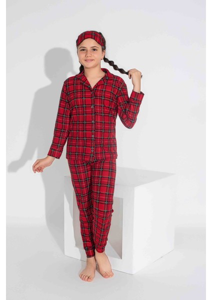 Tüm Yaş Grupları Kadın Kırmızı Ekose Desen Önden Düğmeli Anne Kız Kombin Süet Kadife Kışlık Sıcak T fiyatları