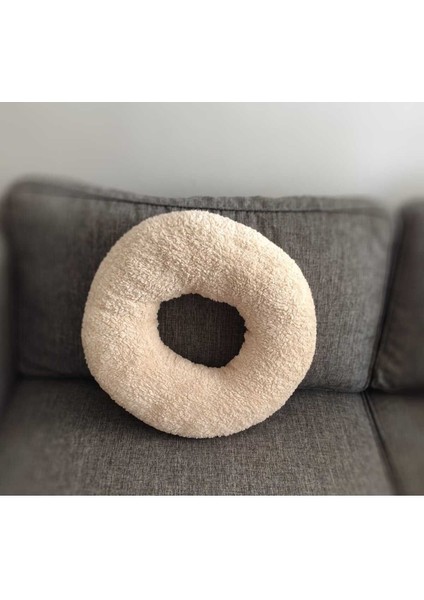 Pufftable Peluş O Harf Yastık, Dekoratif Kırlent, Kuzu Teddy Kumaş, Büyük Boy , Tüm Harfler ,boncuk Elyaf Dolgu fırsatları