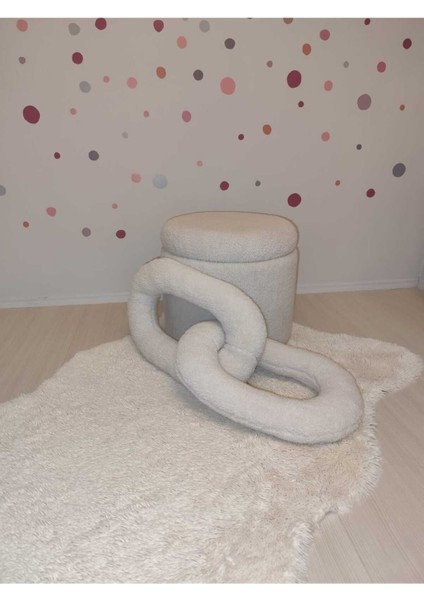 Pufftablepeluş Zincir Yastık Oval , Dekoratif Kırlent, Teddy Kumaş indirimleri