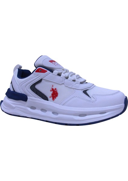 Beyaz Lacivert Kırmızı Bağcıklı Sneakers Spor Ayakkabı