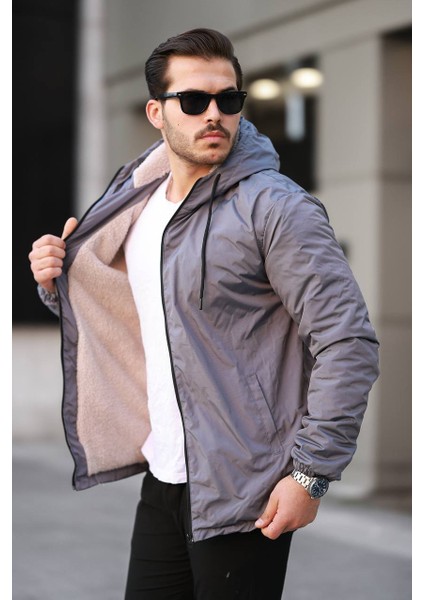 Tmb Kürklü Kapşonlu Mont Koyu Gri modelleri