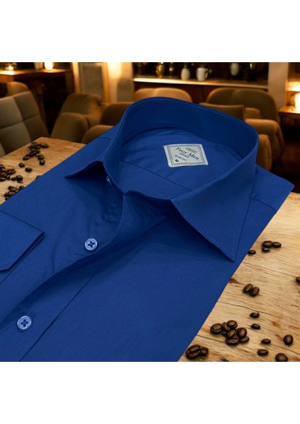 Slim Fit Dar Kesim Düz Pamuk Saten Erkek Gömlek fiyatları