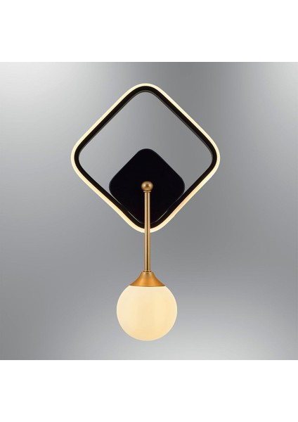 Metal 2611-3-19 Halo Kare Aplik Siyah Modern Siyah G9 1