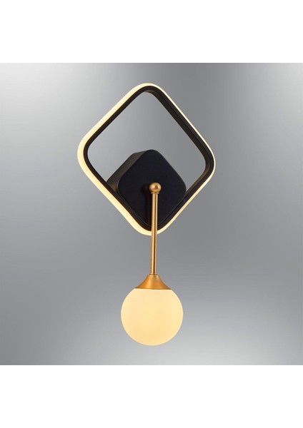Metal 2611-3-19 Halo Kare Aplik Siyah Modern Siyah G9 1