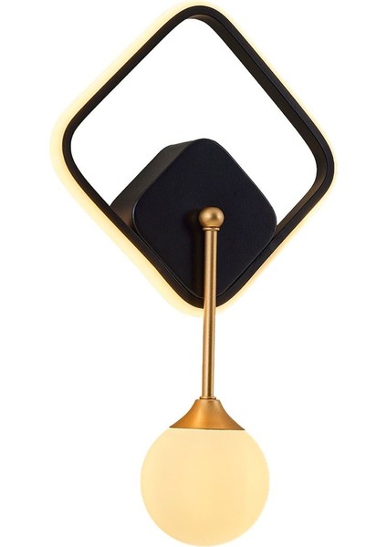 Metal 2611-3-19 Halo Kare Aplik Siyah Modern Siyah G9 1