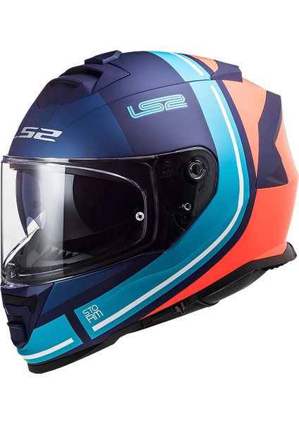 Storm 2 Slant Mat Mavi-Turuncu Kask