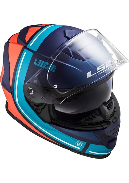 Storm 2 Slant Mat Mavi-Turuncu Kask