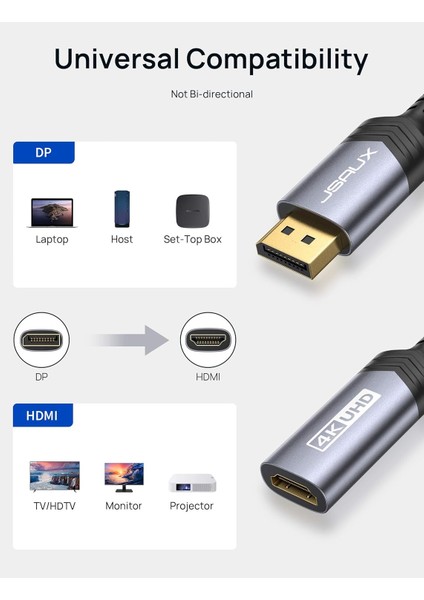 CV0048 0.2 mt Displayport HDMI Adaptörü 1080P @60Hz Altın Kaplama Dp , Displayport To HDMI Dönüştürücü Naylon Örgülü Hp, Hdtv, Thinkpad, Monitör, Projektör, Masaüstü, Vb. ile Uyumlu