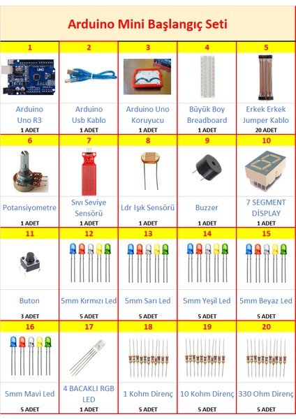 Arduino Başlangıç Seti Mini