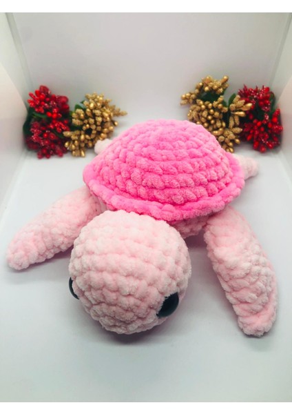 Sevimli Pembe Yavru Kaplumbağa Caretta Caretta Crochet Amigurumi Turtle Handmade