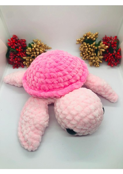 Sevimli Pembe Yavru Kaplumbağa Caretta Caretta Crochet Amigurumi Turtle Handmade