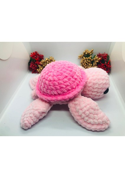 Sevimli Pembe Yavru Kaplumbağa Caretta Caretta Crochet Amigurumi Turtle Handmade