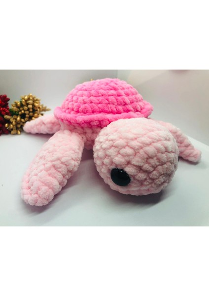 Sevimli Pembe Yavru Kaplumbağa Caretta Caretta Crochet Amigurumi Turtle Handmade