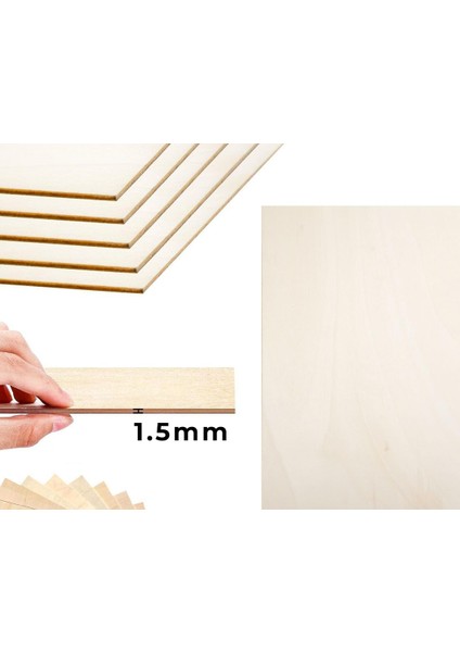 Balsa Levha 20X20CM - 1.5mm - 5'li