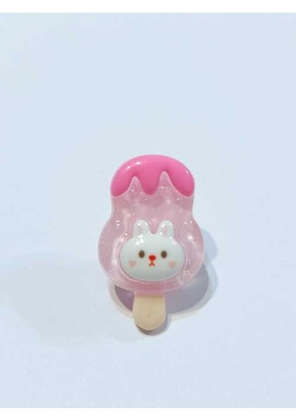 Tavşan Dondurma Rozet, Tavşan Rozet. Kadın Broş, Pin.