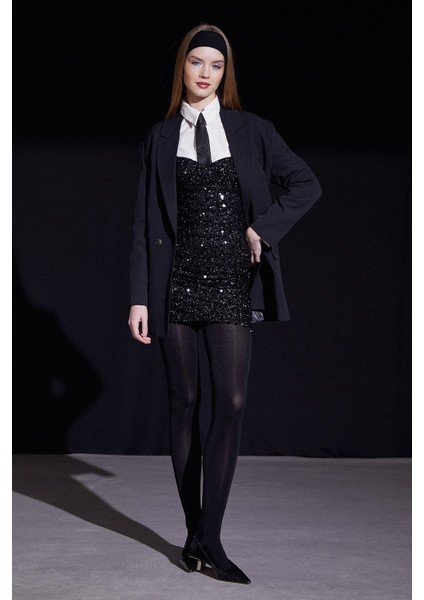 Askılı Pul Elbise Siyah fiyatları