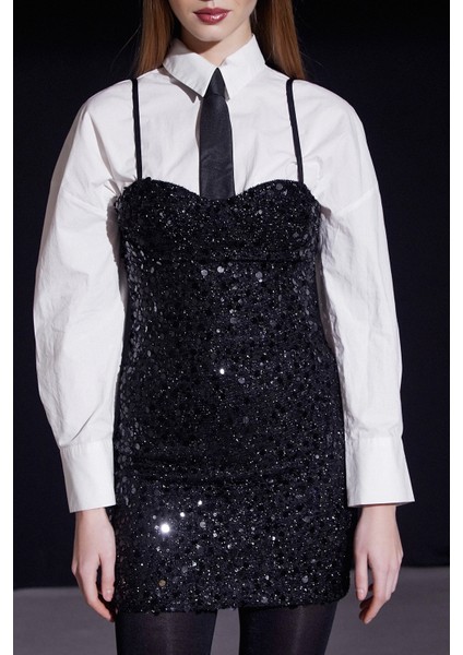 Askılı Pul Elbise Siyah fırsatları