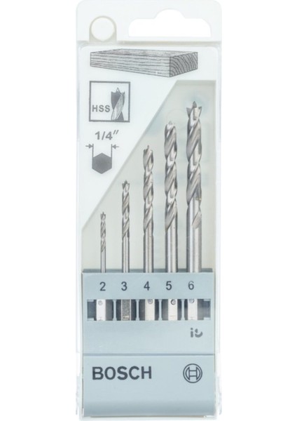 Ahşap Matkap Ucu Set 2-6 mm 1/4 Hex Şaft