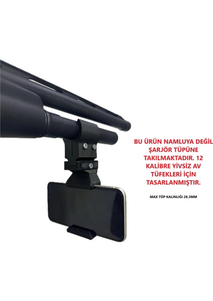 Ovis Outdoor 12 Kalibre Yivsiz Av Tüfek Şarjör Tüpü Uyumlu 22MM Pikatinili Telefon Tutucu Adaptör Seti