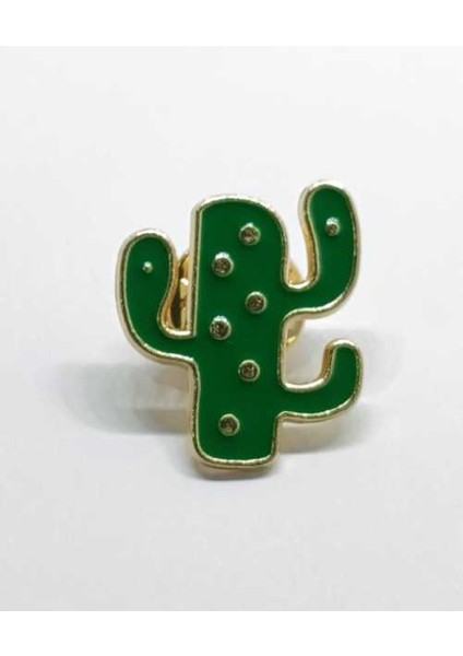 Kaktüs Rozet Model 8. Mineli, Metal. Broş, Pin. Kadın Broş. Çanta Rozet.