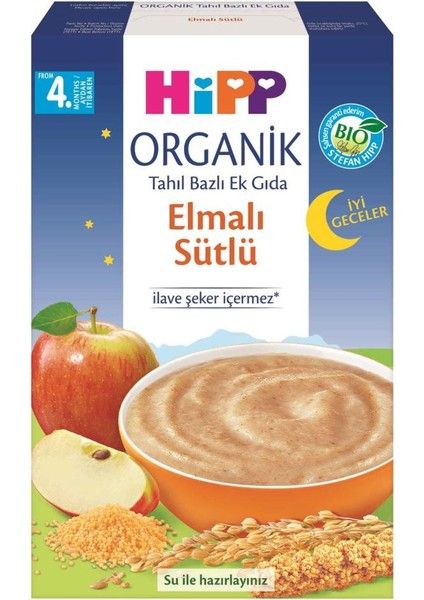 P Organik Iyi Geceler Elmalı Sütlü Tahıl Bazlı Ek Gıda 250 gr