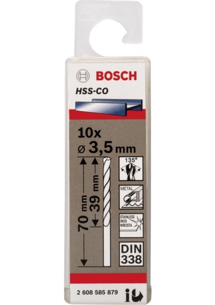 Hss-Co Metal Matkap Ucu 3,5*70 mm 10'lu Paket fiyatları