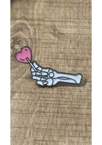 Şeker Toplamış Iskelet Rozet. Mineli, Metal. Cadılar Bayramı, Halloween Rozet. Broş, Pin.
