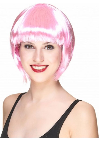 Soft Pembe Renk Parti Peruğu Küt Saç indirimleri