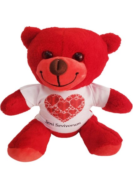 Kalpli Seni Seviyorum Tişörtlü Kırmızı Ayıcık fiyatları
