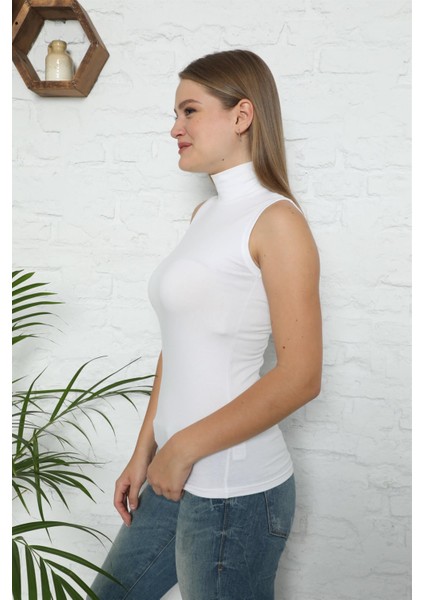 Bayan Sıfır Kol Yarım Balıkçı Yaka Body 262B