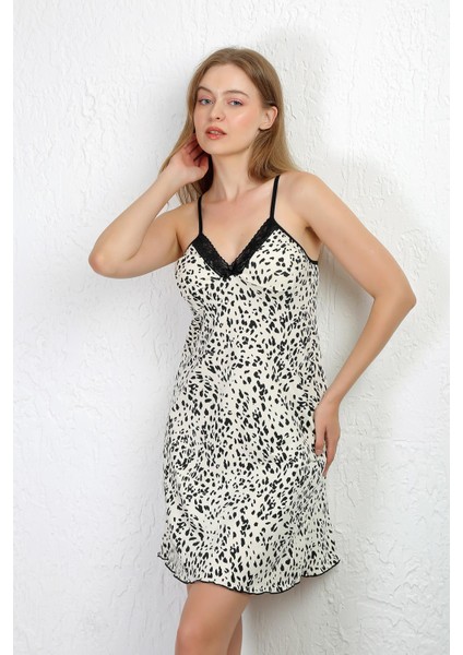 Kadın Ip Askılı Penye Gecelik 36721