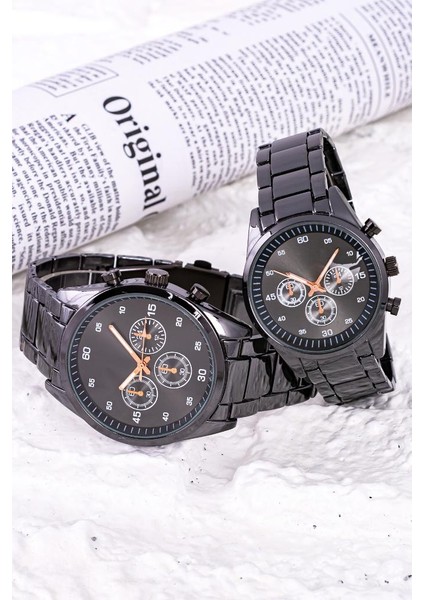 Sevgili Saati Bay Çift Kol Saatleri Siyah Sevgililer Günü Hediyesi ST-304256