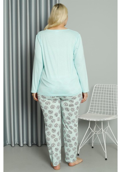 Kadın Büyük Beden Penye Uzun Kol Pijama Takım 202211 fırsatları