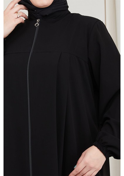 Medine Ipeği Tesettür Pile Detaylı Ferace MDC-0165 Siyah indirimleri