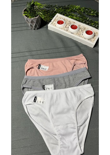 Kadın Bikini Fitilli Külot S-M (3 Adet)