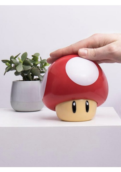 Mucit Manda Super Mario Mantarı Gecelambası USB Şarjlı, Taşınabilir, Sesli Dekoratif Lamba