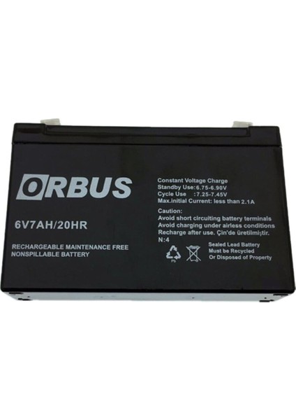 Akü 6V 7AH Orbüs ( 150 x 30 x 95 mm )