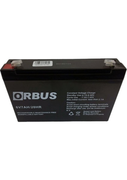 Akü 6V 7AH Orbüs ( 150 x 30 x 95 mm ) modelleri