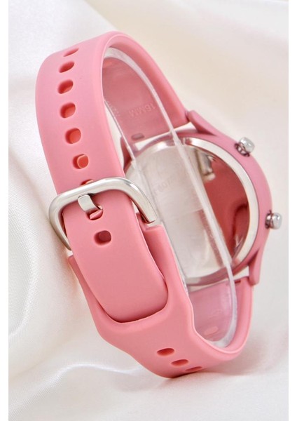 Koyu Pembe Silikon Kordonlu LED Watch Genç Kız Kadın Kol Saati ST-304168 modelleri