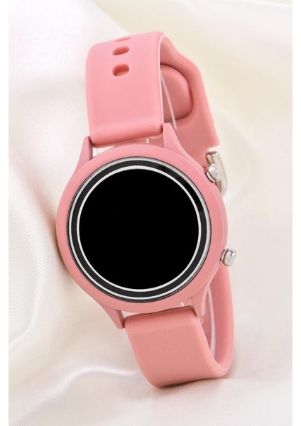 Koyu Pembe Silikon Kordonlu LED Watch Genç Kız Kadın Kol Saati ST-304168 fırsatları