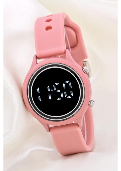 Koyu Pembe Silikon Kordonlu LED Watch Genç Kız Kadın Kol Saati ST-304168 indirimleri